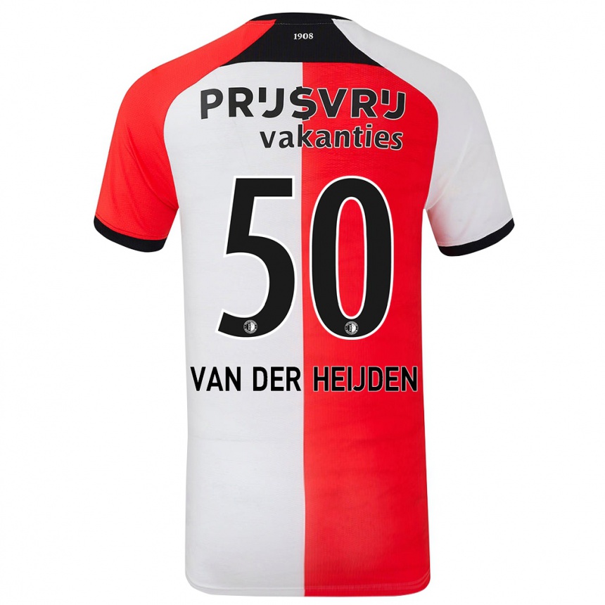 Niño Fútbol Camiseta Délano Van Der Heijden #50 Rojo Blanco 1ª Equipación 2024/25