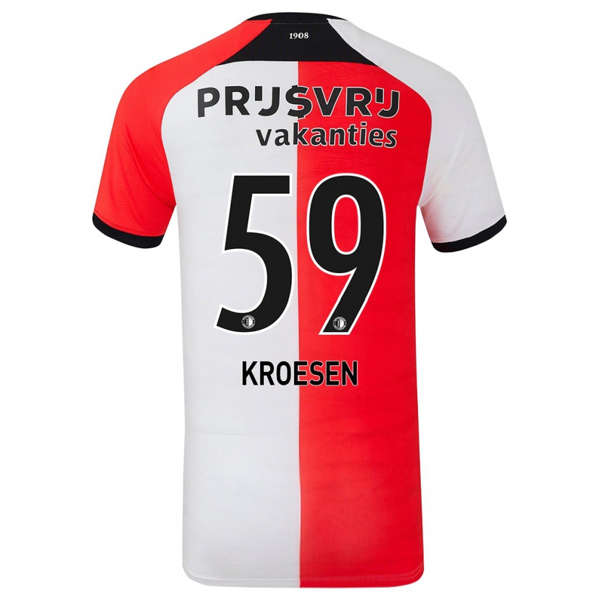 Niño Fútbol Camiseta Jaimy Kroesen #59 Rojo Blanco 1ª Equipación 2024/25