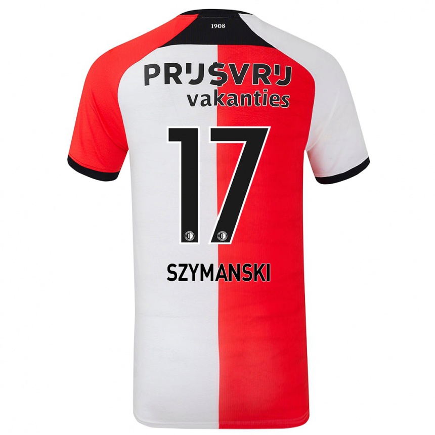 Niño Fútbol Camiseta Sebastian Szymanski #17 Rojo Blanco 1ª Equipación 2024/25