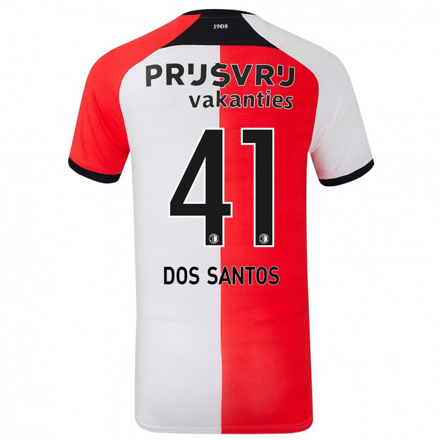 Niño Fútbol Camiseta Giuliany Ben-David Dos Santos #41 Rojo Blanco 1ª Equipación 2024/25