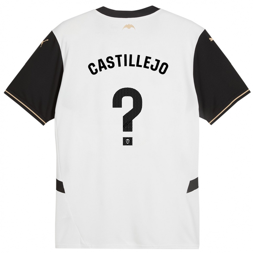 Niño Fútbol Camiseta Samu Castillejo #0 Blanco Negro 1ª Equipación 2024/25