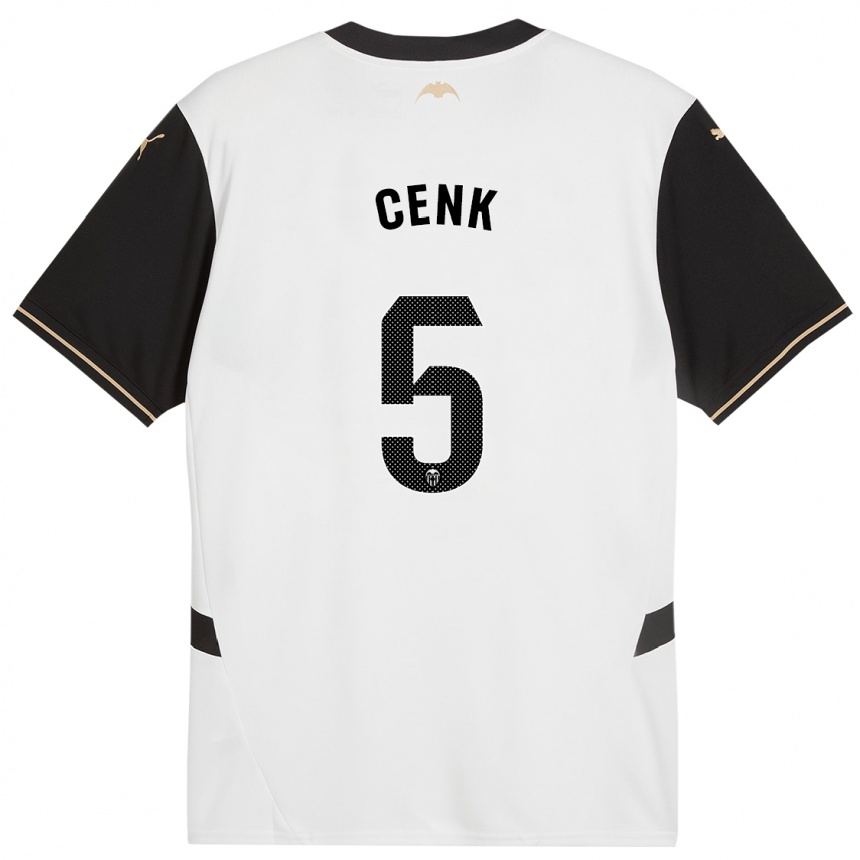 Niño Fútbol Camiseta Cenk Ozkacar #5 Blanco Negro 1ª Equipación 2024/25