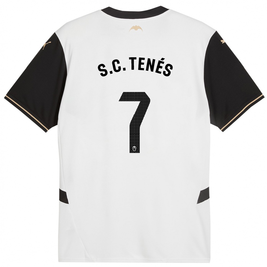 Niño Fútbol Camiseta Sergi Canós #7 Blanco Negro 1ª Equipación 2024/25