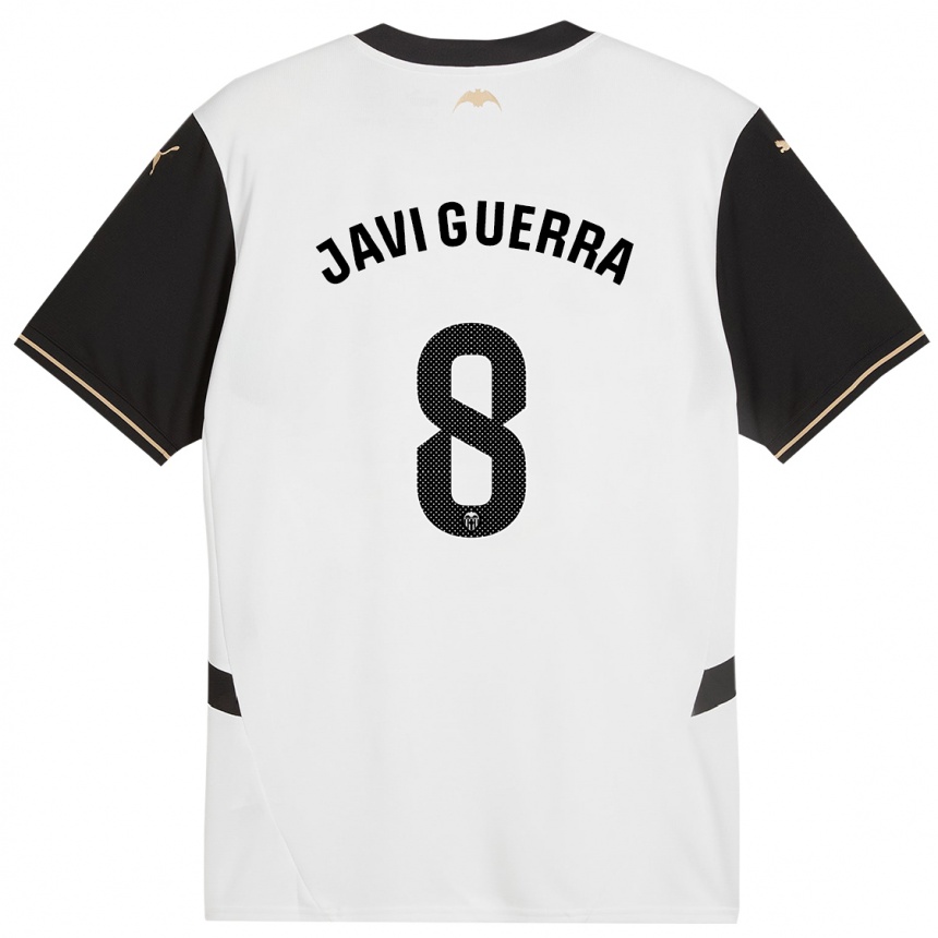 Niño Fútbol Camiseta Javi Guerra #8 Blanco Negro 1ª Equipación 2024/25