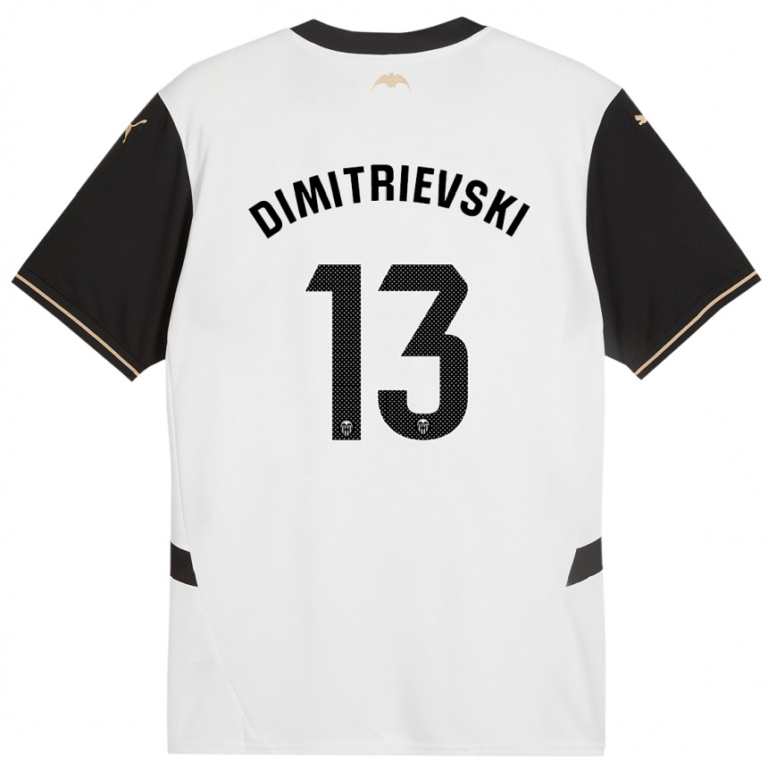 Niño Fútbol Camiseta Stole Dimitrievski #13 Blanco Negro 1ª Equipación 2024/25