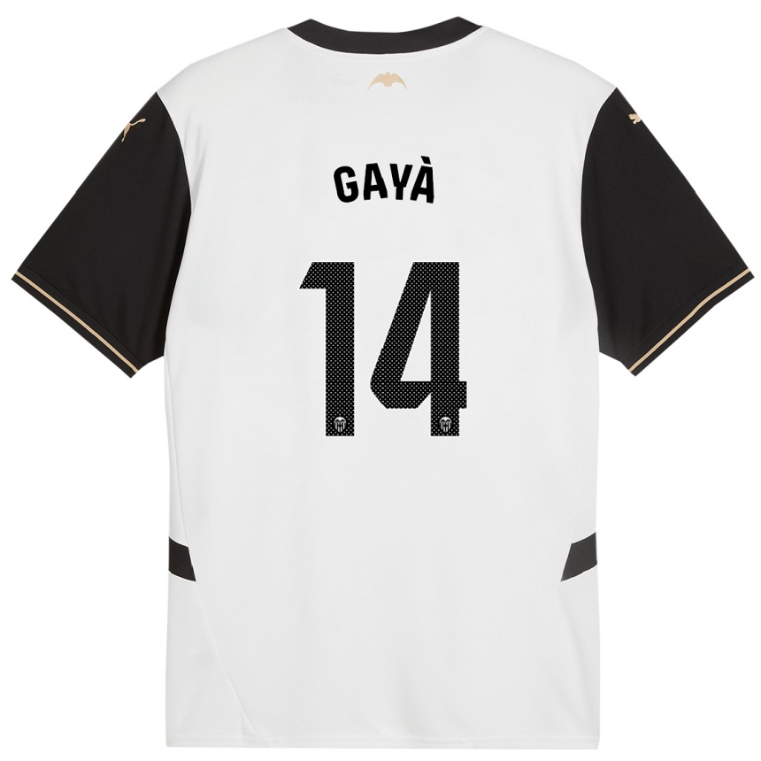 Niño Fútbol Camiseta José Gayà #14 Blanco Negro 1ª Equipación 2024/25