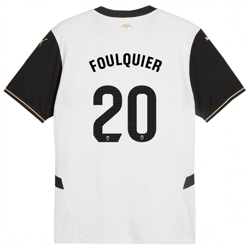 Niño Fútbol Camiseta Dimitri Foulquier #20 Blanco Negro 1ª Equipación 2024/25