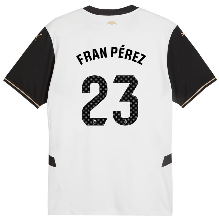 Niño Fútbol Camiseta Fran Pérez #23 Blanco Negro 1ª Equipación 2024/25