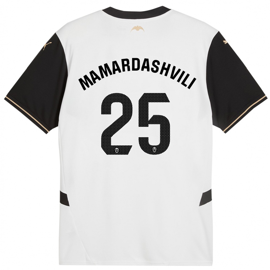 Niño Fútbol Camiseta Giorgi Mamardashvili #25 Blanco Negro 1ª Equipación 2024/25