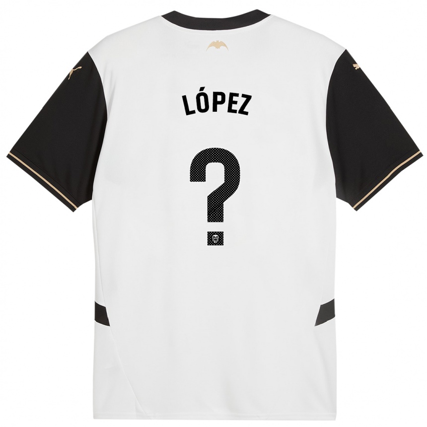 Niño Fútbol Camiseta Pablo López #0 Blanco Negro 1ª Equipación 2024/25