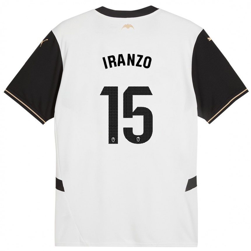 Niño Fútbol Camiseta Rubén Iranzo #15 Blanco Negro 1ª Equipación 2024/25