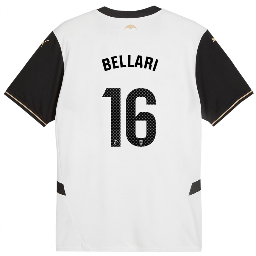 Niño Fútbol Camiseta Hamza Bellari #16 Blanco Negro 1ª Equipación 2024/25