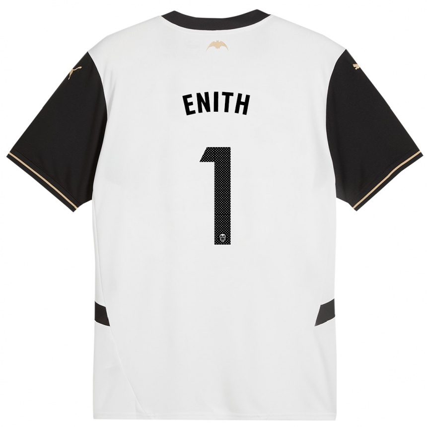 Niño Fútbol Camiseta Enith #1 Blanco Negro 1ª Equipación 2024/25