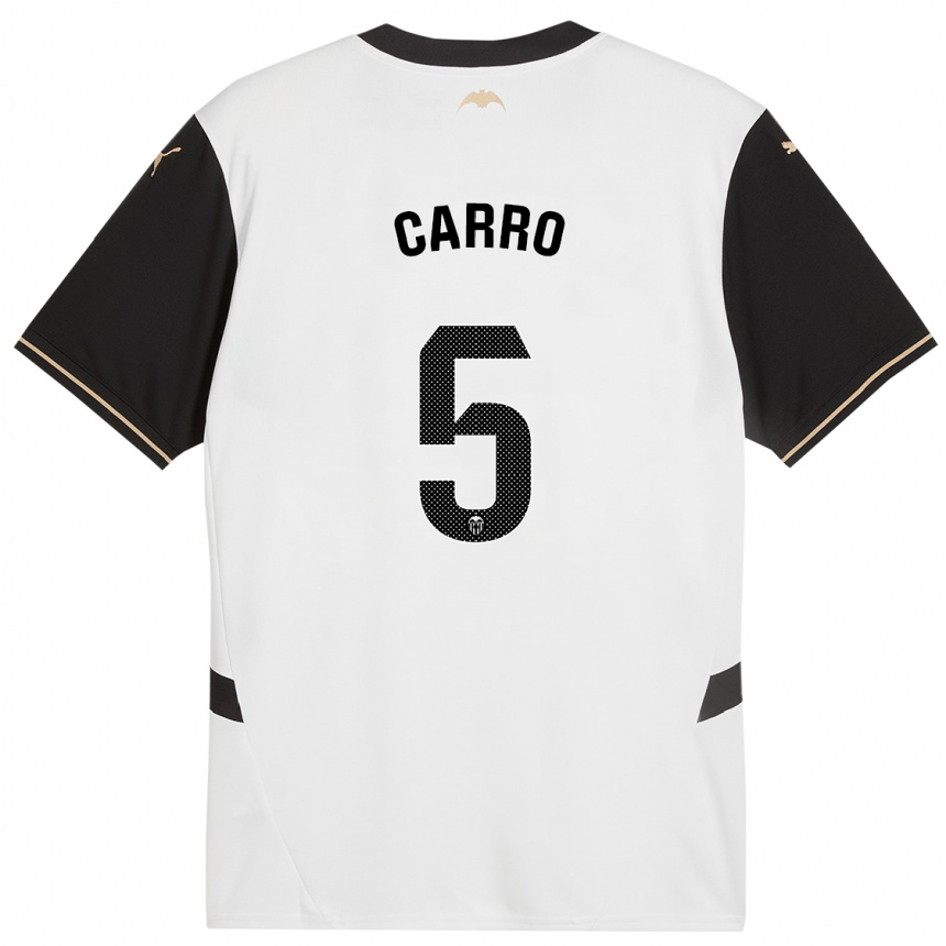 Niño Fútbol Camiseta Marta Carro #5 Blanco Negro 1ª Equipación 2024/25