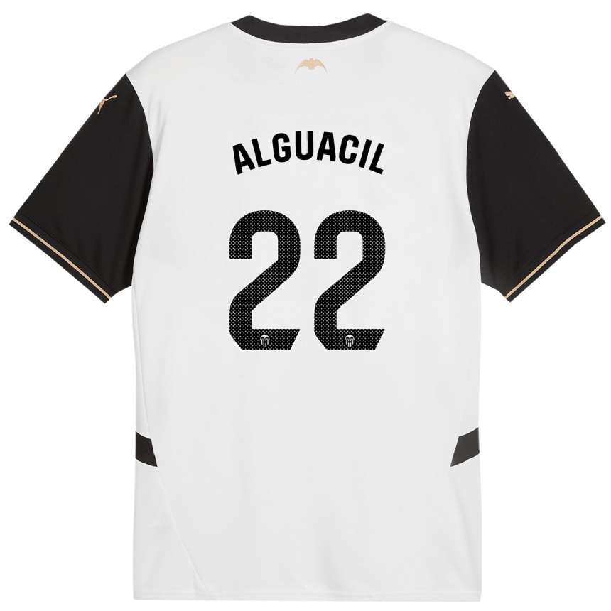 Niño Fútbol Camiseta Ainhoa Alguacil #22 Blanco Negro 1ª Equipación 2024/25