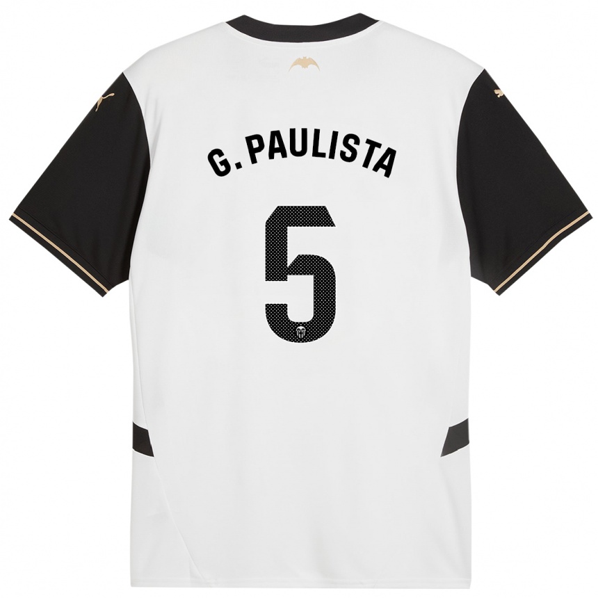 Niño Fútbol Camiseta Gabriel Paulista #5 Blanco Negro 1ª Equipación 2024/25