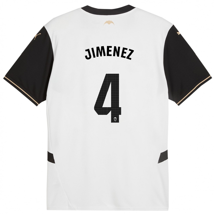 Niño Fútbol Camiseta Maria Jimenez #4 Blanco Negro 1ª Equipación 2024/25