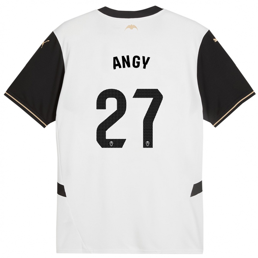 Niño Fútbol Camiseta Angy #27 Blanco Negro 1ª Equipación 2024/25