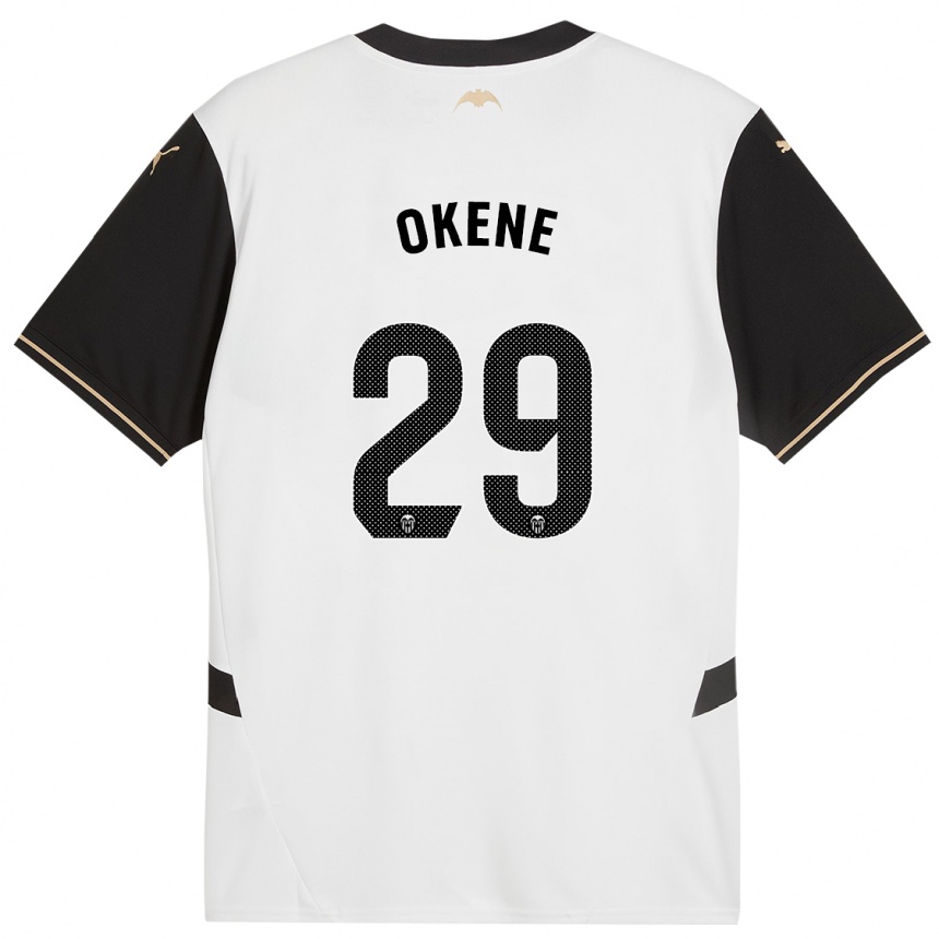 Niño Fútbol Camiseta Andrea Okene #29 Blanco Negro 1ª Equipación 2024/25