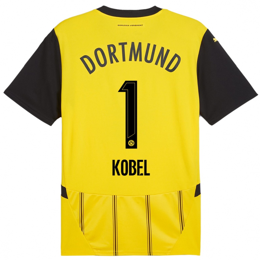 Niño Fútbol Camiseta Gregor Kobel #1 Amarillo Negro 1ª Equipación 2024/25