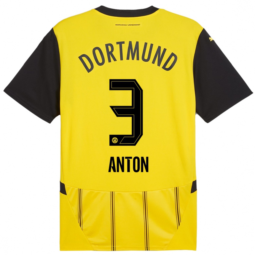 Niño Fútbol Camiseta Waldemar Anton #3 Amarillo Negro 1ª Equipación 2024/25