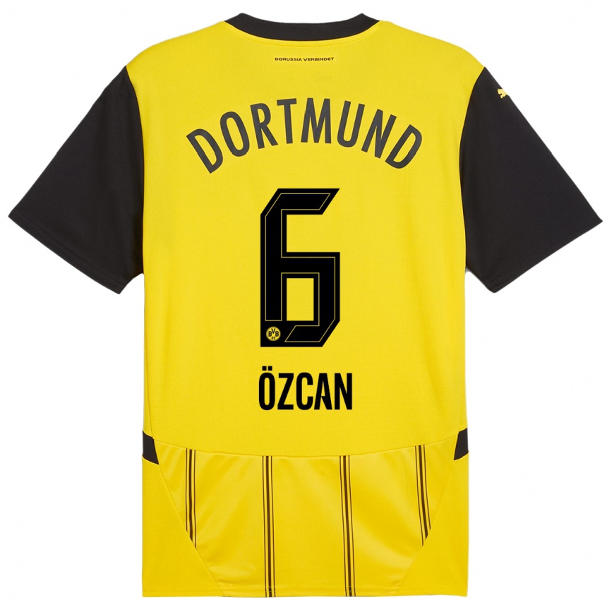 Niño Fútbol Camiseta Salih Ozcan #6 Amarillo Negro 1ª Equipación 2024/25