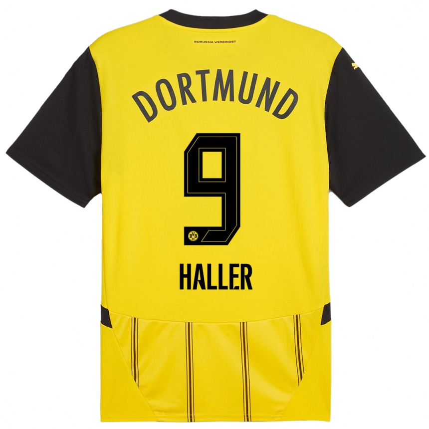 Niño Fútbol Camiseta Sebastien Haller #9 Amarillo Negro 1ª Equipación 2024/25