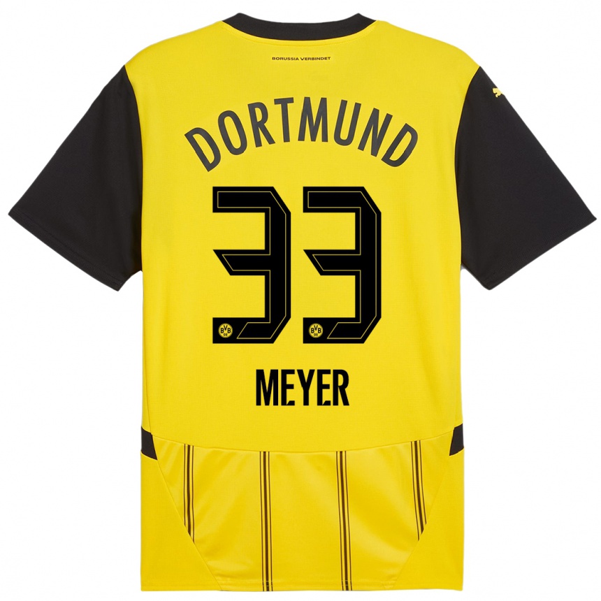 Niño Fútbol Camiseta Alexander Meyer #33 Amarillo Negro 1ª Equipación 2024/25