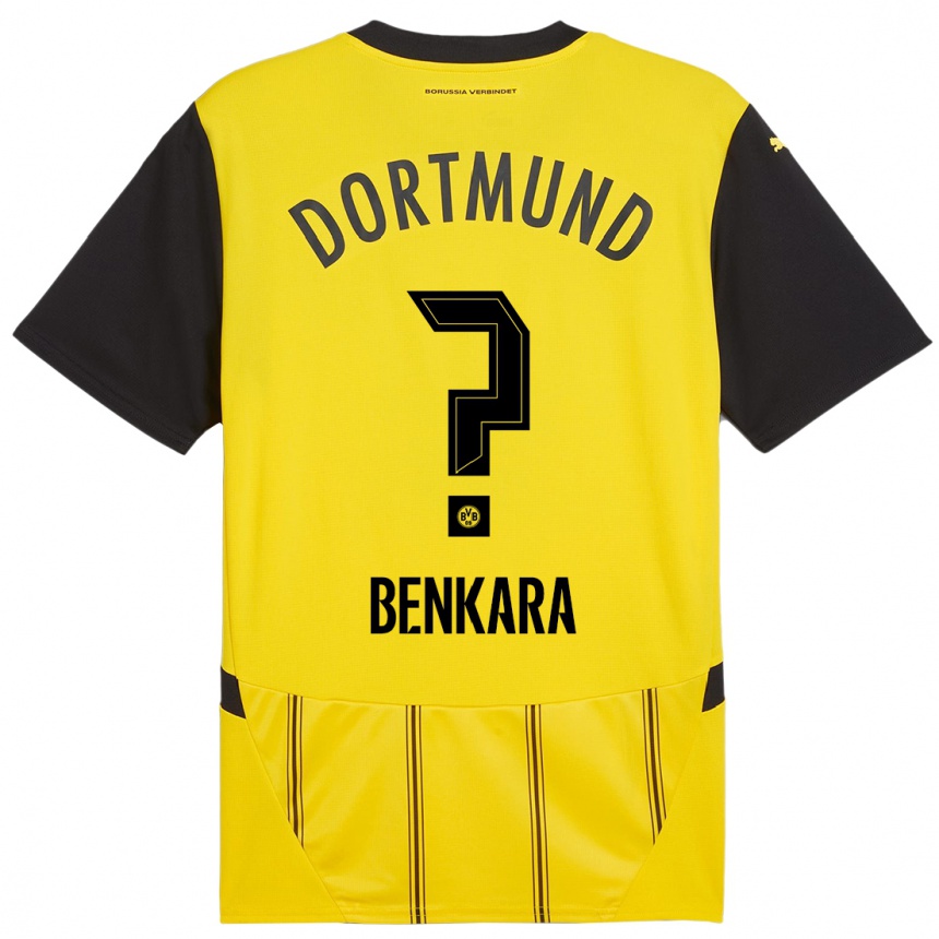 Niño Fútbol Camiseta Elias Benkara #0 Amarillo Negro 1ª Equipación 2024/25