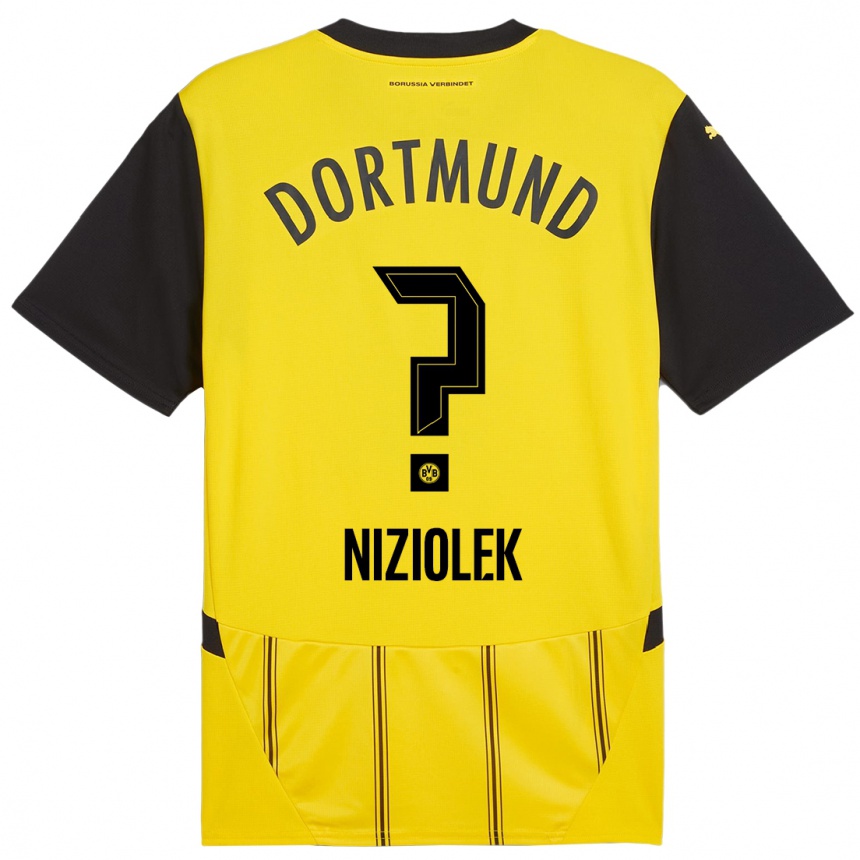 Niño Fútbol Camiseta Alex Niziolek #0 Amarillo Negro 1ª Equipación 2024/25