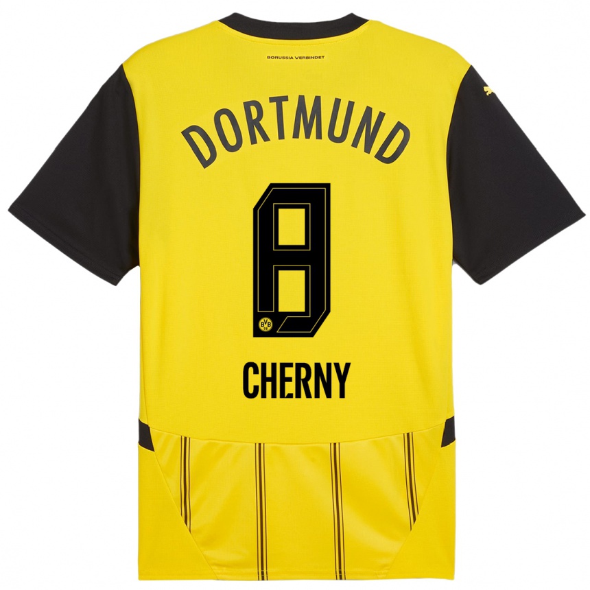 Niño Fútbol Camiseta Nick Cherny #8 Amarillo Negro 1ª Equipación 2024/25