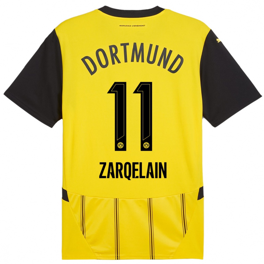 Niño Fútbol Camiseta Fadi Zarqelain #11 Amarillo Negro 1ª Equipación 2024/25