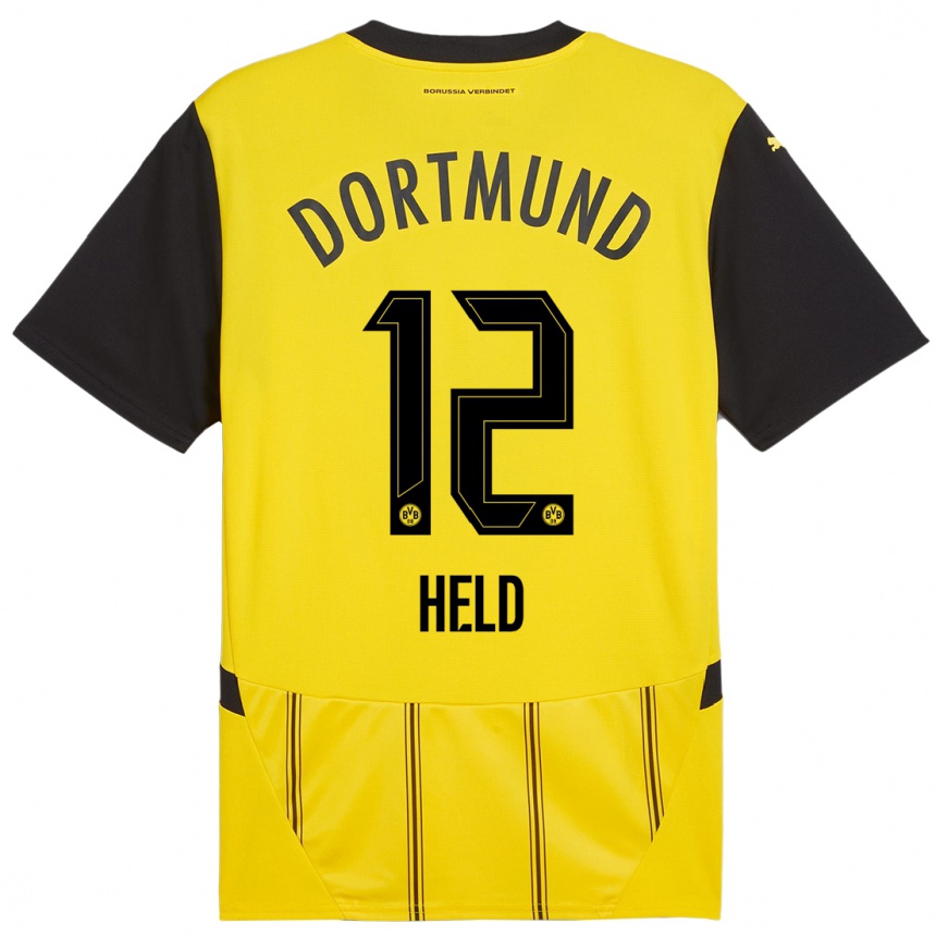 Niño Fútbol Camiseta Aaron Held #12 Amarillo Negro 1ª Equipación 2024/25