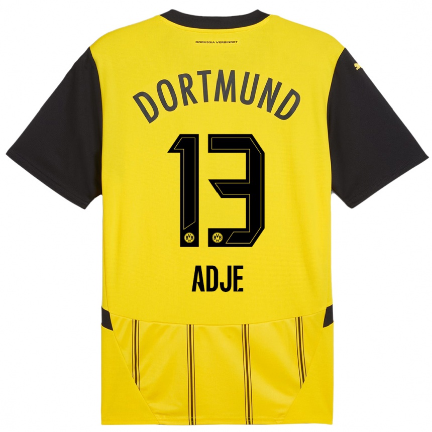 Niño Fútbol Camiseta Miguel Adje #13 Amarillo Negro 1ª Equipación 2024/25