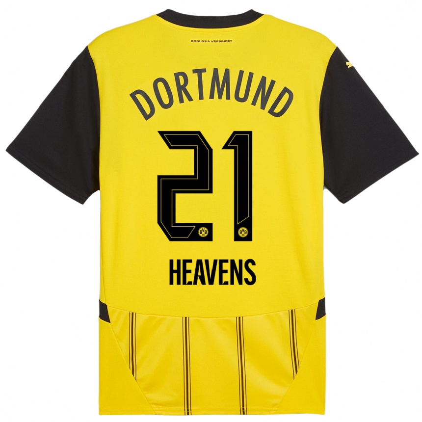 Niño Fútbol Camiseta Lukas Heavens #21 Amarillo Negro 1ª Equipación 2024/25