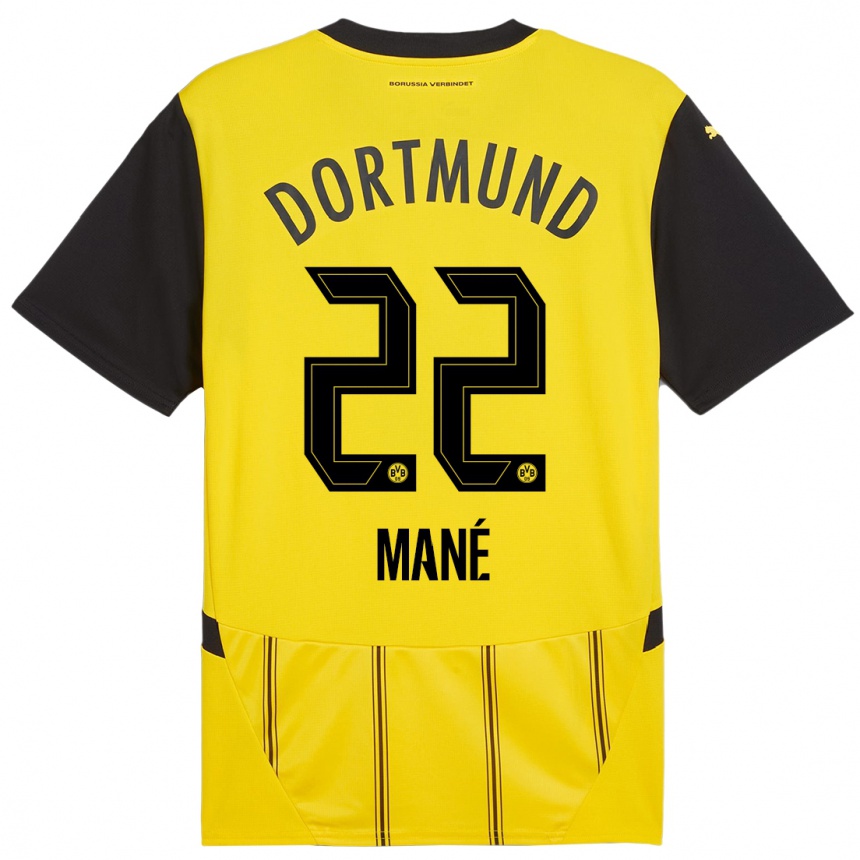 Niño Fútbol Camiseta Filippo Mané #22 Amarillo Negro 1ª Equipación 2024/25