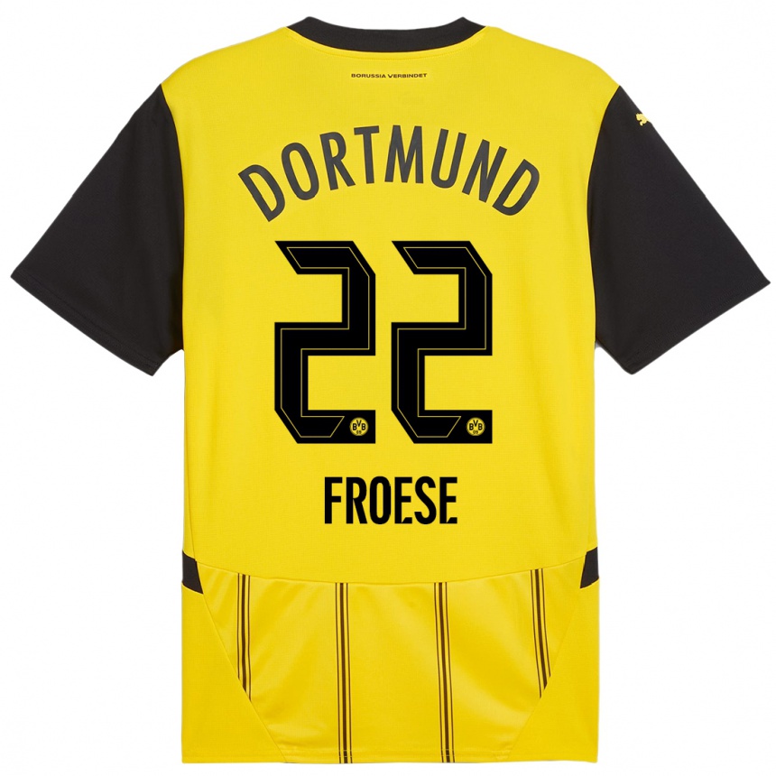 Niño Fútbol Camiseta Julien Froese #22 Amarillo Negro 1ª Equipación 2024/25