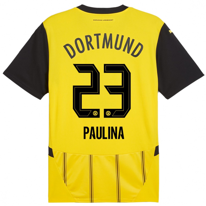 Niño Fútbol Camiseta Jordi Paulina #23 Amarillo Negro 1ª Equipación 2024/25