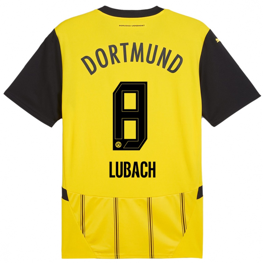 Niño Fútbol Camiseta Rafael Lubach #8 Amarillo Negro 1ª Equipación 2024/25