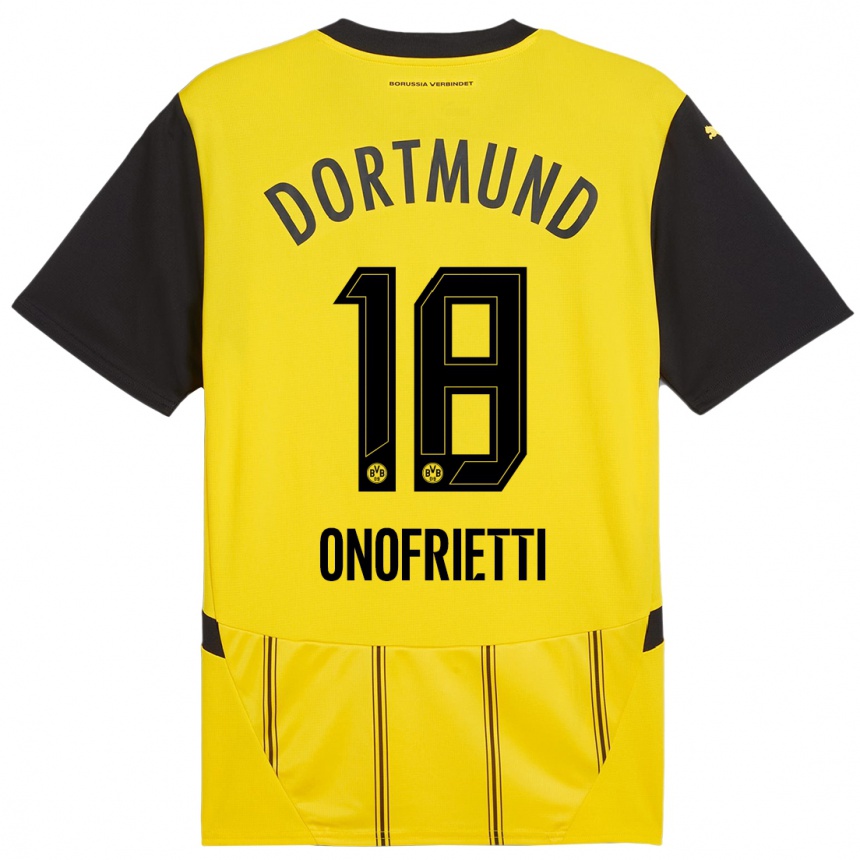 Niño Fútbol Camiseta Vincenzo Onofrietti #18 Amarillo Negro 1ª Equipación 2024/25