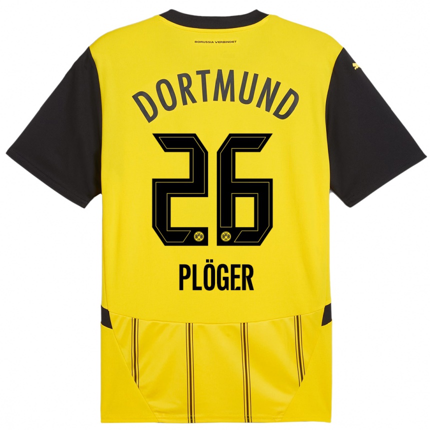 Niño Fútbol Camiseta Dustin Plöger #26 Amarillo Negro 1ª Equipación 2024/25