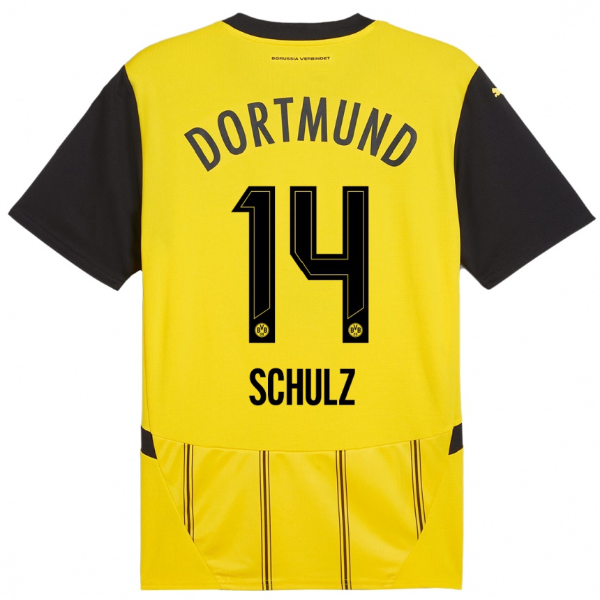 Niño Fútbol Camiseta Nico Schulz #14 Amarillo Negro 1ª Equipación 2024/25