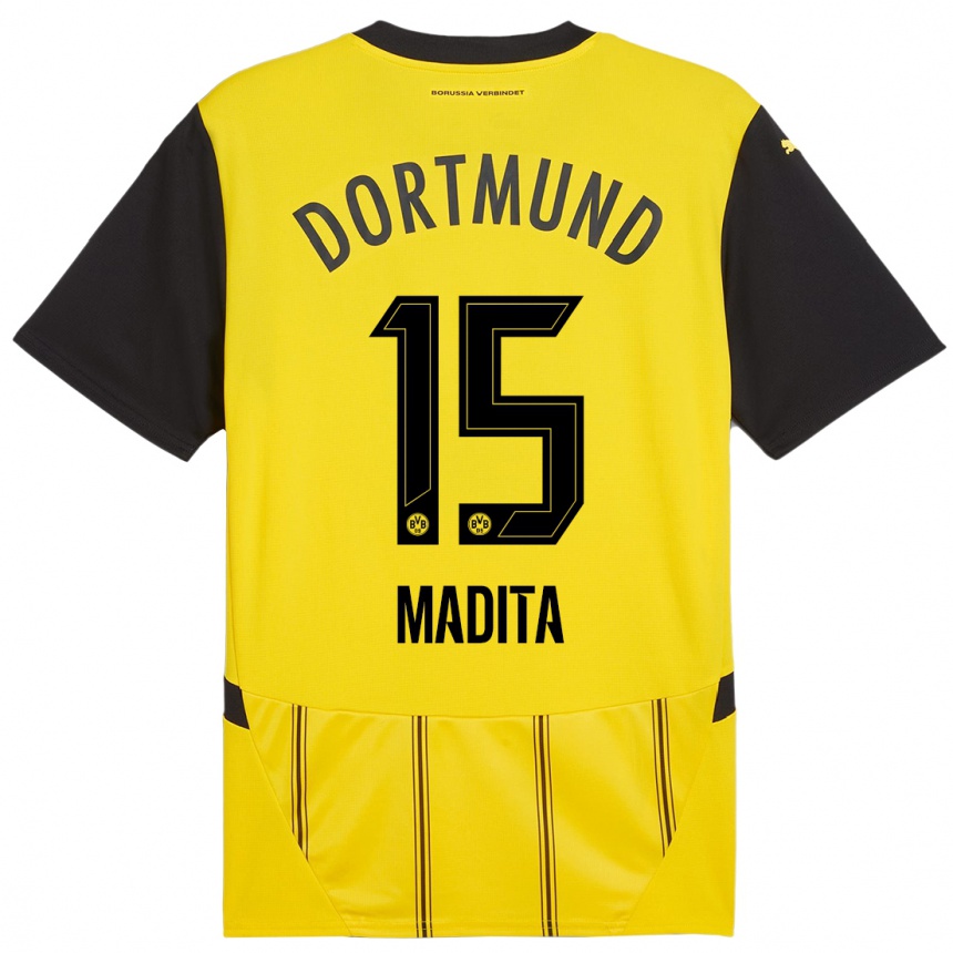 Niño Fútbol Camiseta Kohorst Madita #15 Amarillo Negro 1ª Equipación 2024/25