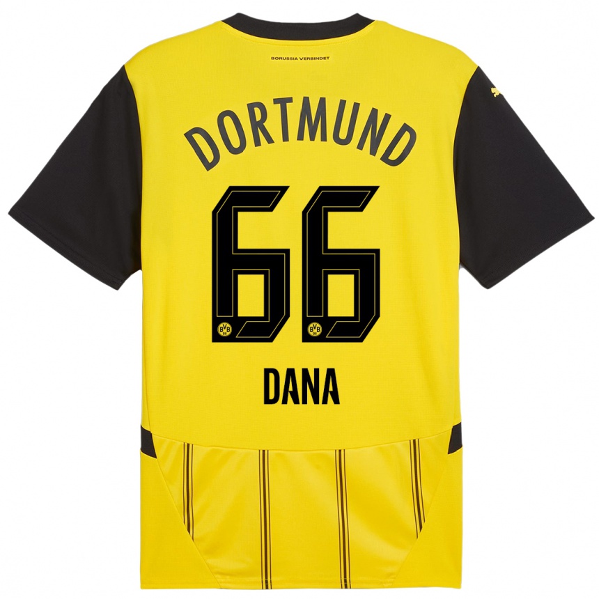 Niño Fútbol Camiseta Bleckmann Dana #66 Amarillo Negro 1ª Equipación 2024/25