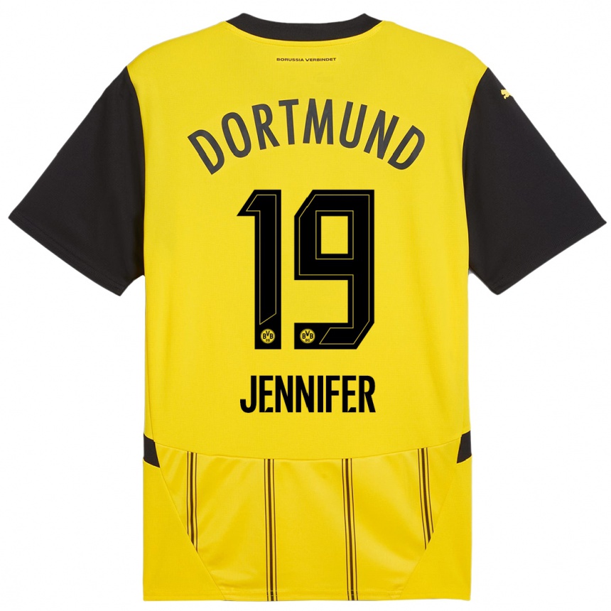 Niño Fútbol Camiseta Gutierrez Bermejo Jennifer #19 Amarillo Negro 1ª Equipación 2024/25