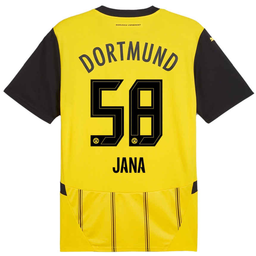 Niño Fútbol Camiseta Nordberg Jana #58 Amarillo Negro 1ª Equipación 2024/25