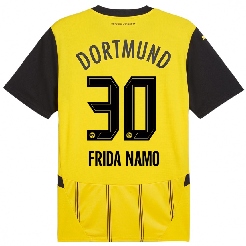 Niño Fútbol Camiseta Ronning Frida Namo #30 Amarillo Negro 1ª Equipación 2024/25