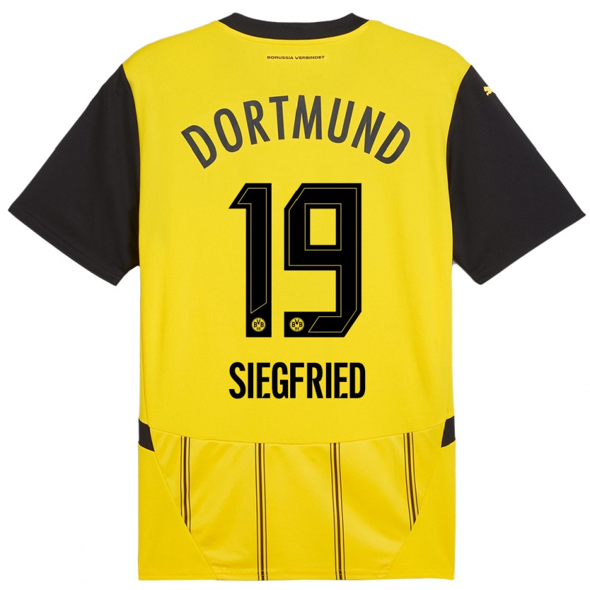 Niño Fútbol Camiseta Janz Siegfried #19 Amarillo Negro 1ª Equipación 2024/25