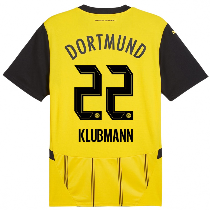 Niño Fútbol Camiseta Leon Klubmann #22 Amarillo Negro 1ª Equipación 2024/25