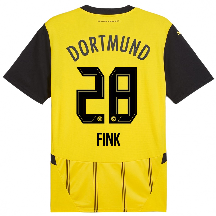 Niño Fútbol Camiseta Bradley Fink #28 Amarillo Negro 1ª Equipación 2024/25